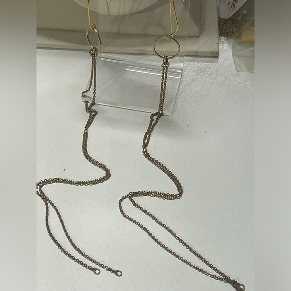 Gold tone circle drop multi chain dangle ear-wires DESIGNED BY LAWANNA MOLSBEE - Picture 2 of 6